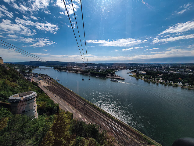 Mit der Seilbahn über dem Rhein