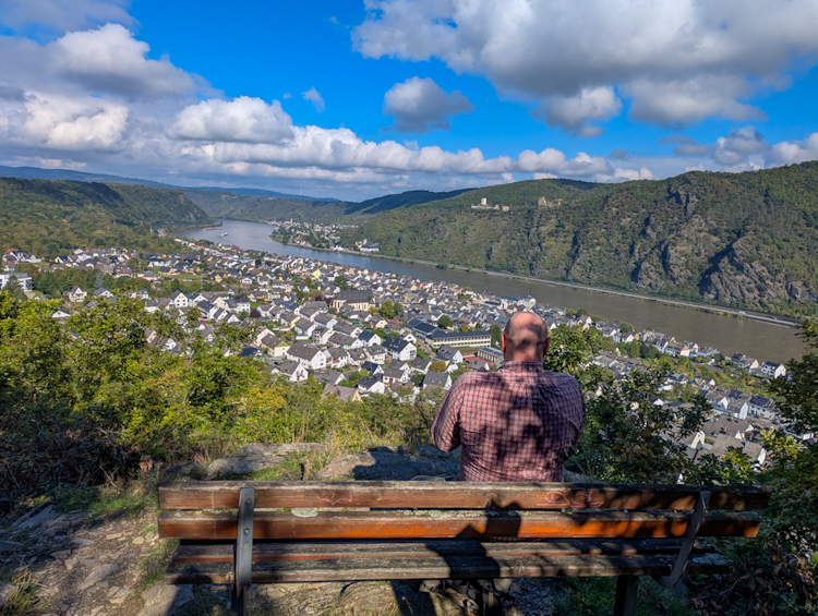 Blick auf das Rheintal am RheinBurgenWeg